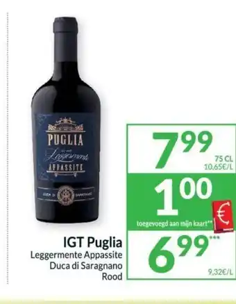 Intermarché IGT puglia leggermente appassite 75cl aanbieding