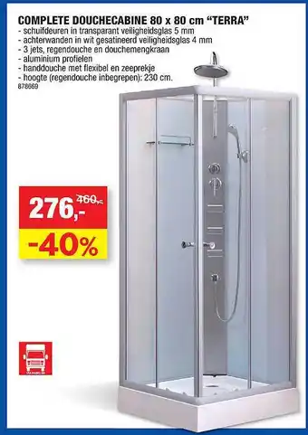 Hubo Complete Douchecabine 80x80 Cm aanbieding