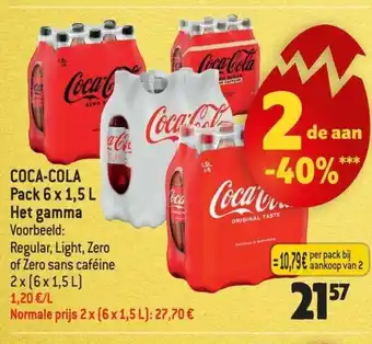 Coca-Cola regular, light, zero, of zero sans cafeine 2x(6x1,5L)