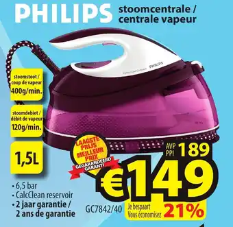 ElectroStock Philips stoomcentrale GC7842/40 aanbieding