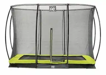 Dreamland EXIT inbouwtrampoline met veiligheidsnet Silhouette Ground L 3,05 x B 2,14 m lime aanbieding