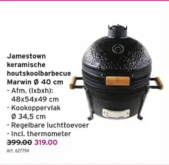 GAMMA Jamestown keramische houtskoolbarbecue Marwin ø 40cm aanbieding