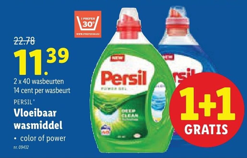 Persil Vloeibaar wasmiddel promotie bij Lidl