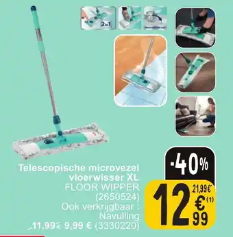 Cora Floor wipper telescopische microvezel vloerwisser XL (2650524) aanbieding