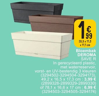 Cora Bloembak deroma save r 28,3 x 11,3 x 11,1 cm (3294502-3294504-3294173) aanbieding