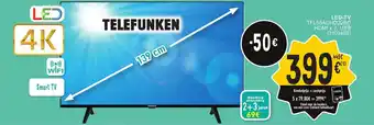 Cora Telefunken Led-tv 139 cm, TFL55AUHD22BC hdmi x 3, usb (3101465) aanbieding