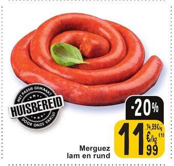 Cora Merguez lam en rund aanbieding