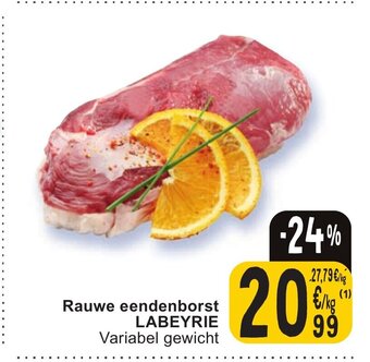 Cora Rauwe eendenborst labeyrie aanbieding