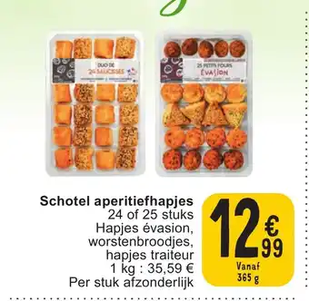 Cora Schotel aperitiefhapjes 24 of 25 stuks 365g aanbieding