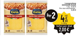 Cora Giovanni rana lasagnedeeg 2 x 250g aanbieding