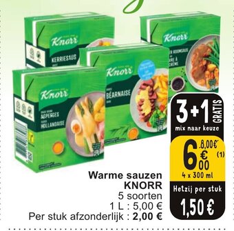 Cora Knorr warme sauzen 4 x 300ml aanbieding