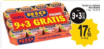 Cora Rio mare tonijn in olijfolie 12 x 80g aanbieding