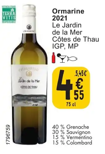 Cora Ormarine 2021 le jardin de la mer 75cl aanbieding