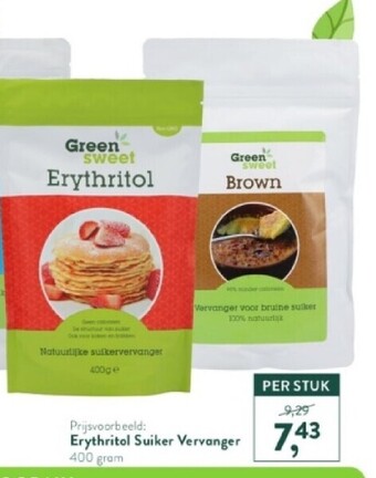 Erythritol suiker vervanger 400 gram