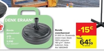Carrefour Ronde zweefparasol aanbieding
