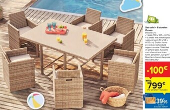 Carrefour Set tafel + 6 stoelen ouvea aanbieding