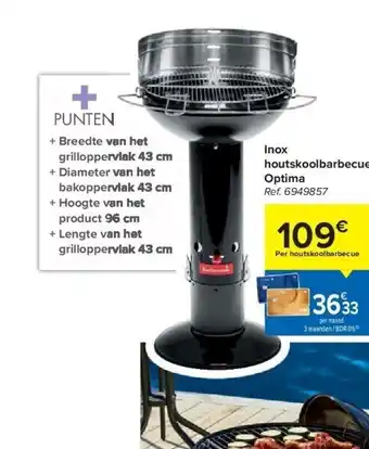 Inox houtskoolbarbecue optima