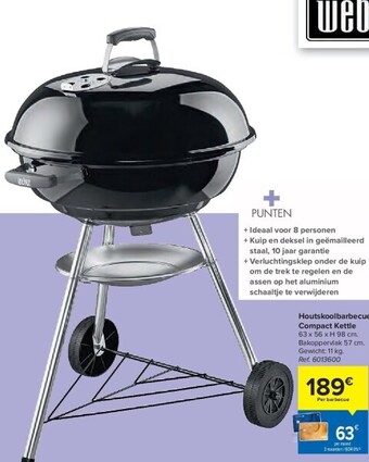 Carrefour Houtskoolbarbecue compact kettle aanbieding