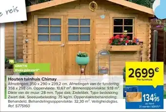 Carrefour Houten tuinhuis chimay aanbieding
