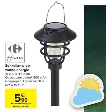 Carrefour Sokkellamp op zonne-energie aanbieding