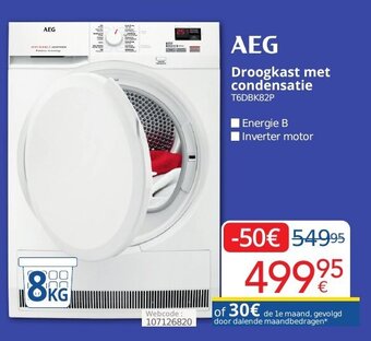 Eldi AEG droogkast met condensatie T6DBK82P aanbieding