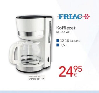 Eldi Friac koffiezet KF 152 WH aanbieding