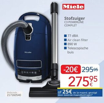 Miele stofzuiger C3 powerline complet