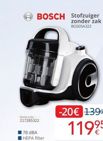 Eldi Bosch stofzuiger zonder zak BGS05A322 aanbieding