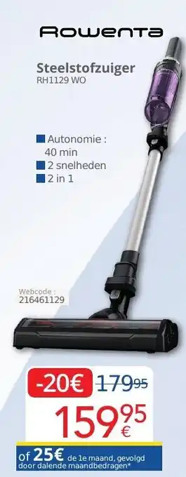 Eldi Rowenta steelstofzuiger RH1129 WO aanbieding
