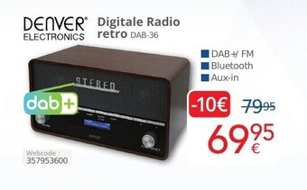 Eldi Denver electronics digitale radio retro DAB-36 aanbieding