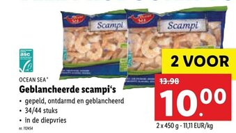 Lidl Ocean Sea Geblancheerde scampi's aanbieding