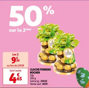 Auchan Ferrero rocher cloche X16 200 g aanbieding