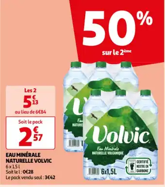 Auchan Volvic eau minerale naturelle 6 x 1,5 L aanbieding