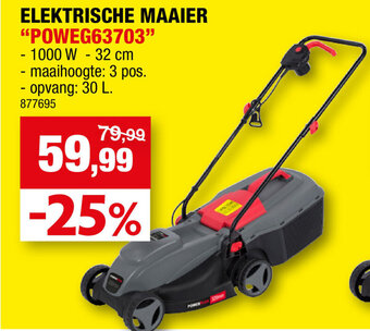 Hubo Powerplus elektrische maaier "POWEG63703" 1000w aanbieding