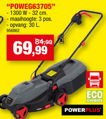 Hubo Powerplus elektrische maaier "POWEG63705" 1300w aanbieding
