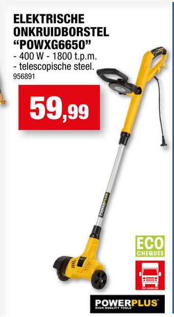 Hubo Powerplus elektrische onkruidborstel "POWXG6650" 400W aanbieding