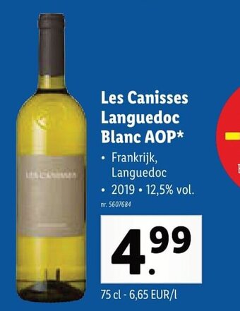Lidl Les Canisses Languedoc Blanc AOP aanbieding