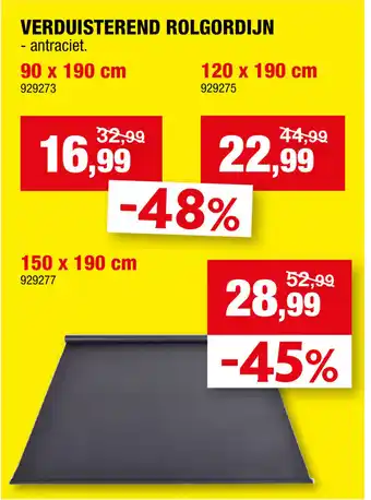 Hubo Verduisterend rolgordijn 150 x 190cm aanbieding