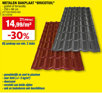 Hubo Metalen dakplaat "bricotuil" aanbieding