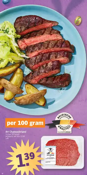 Chateaubriand per 100 gram
