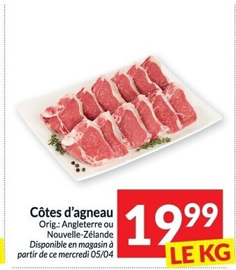 Intermarché Côtes d'agneau aanbieding