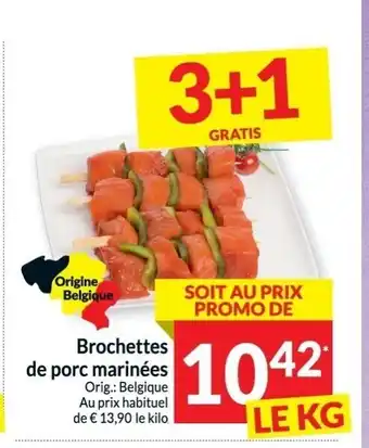 Intermarché Brochettes de porc marinées aanbieding