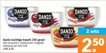 Albert Heijn Danio luchtige kwark 250 gram aanbieding