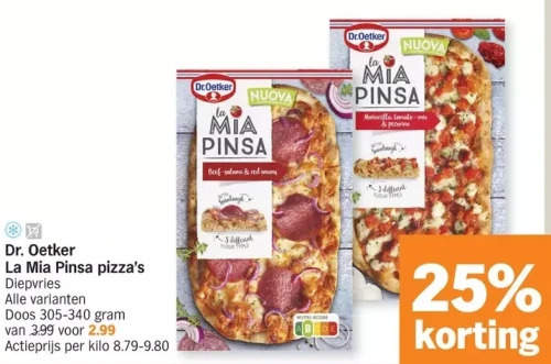 Dr. oetker la mia pinsa pizza's promotie bij Albert Heijn