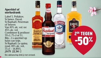 Delhaize Aperitief of sterkedrank aanbieding