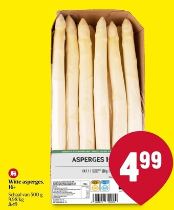 Delhaize Witte asperges, 16+ aanbieding