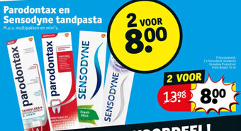 Kruidvat Parodontax en sensodyne tandpasta aanbieding