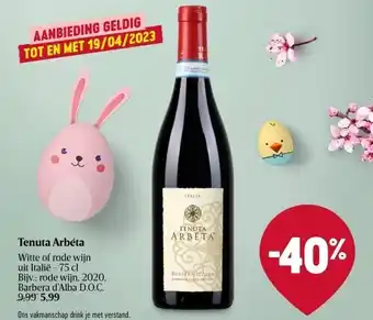 Delhaize Tenuta arbéta witte of rode wijn uit italië - 75 cl aanbieding