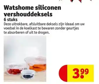 Kruidvat Watshome siliconen vershouddeksels 6 stuks aanbieding