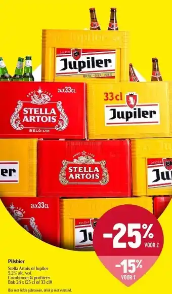 Delhaize Pilsbier stella artois of jupiler aanbieding